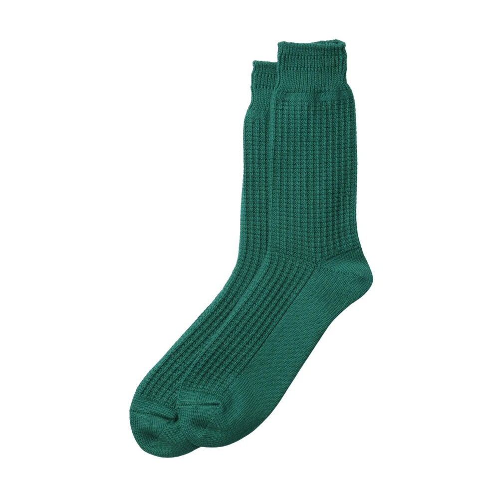 RoToTo Wafel Crew Sokken Green Heren