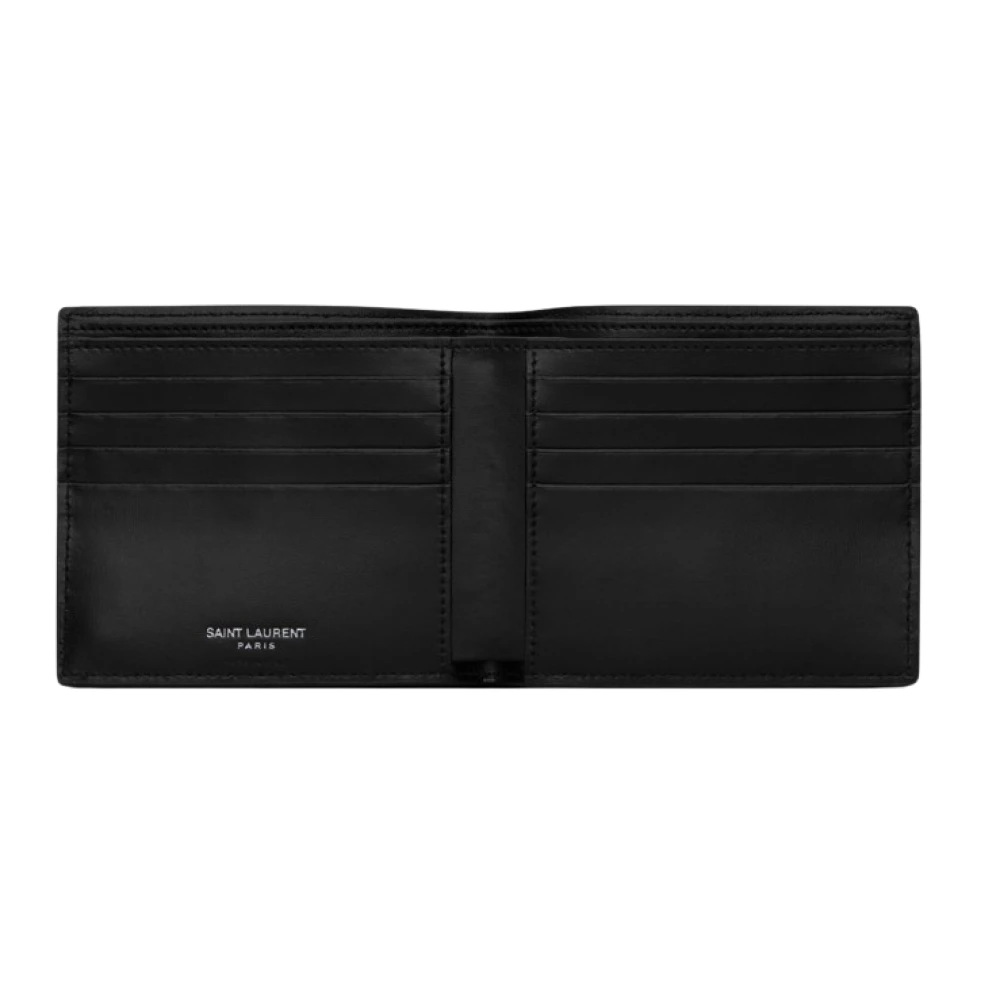 Saint Laurent Zwarte Portemonnees voor Mannen Black Heren