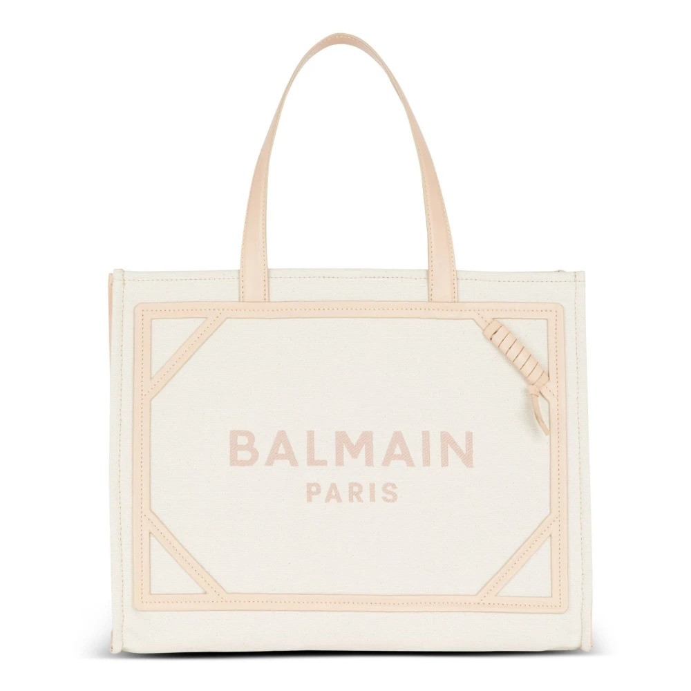 Balmain Casual Canvas Tote Bag Beige, Dam