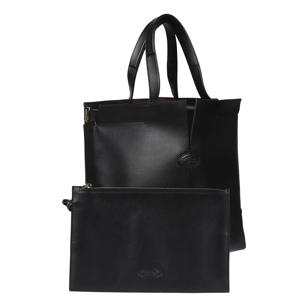 TOD'S Kleine leren tote tas Gray Dames