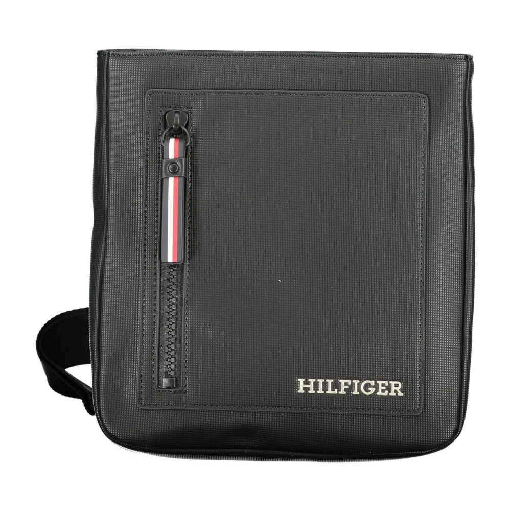 Tommy Hilfiger Zwarte Heren Schoudertas Contrast Details Black Heren