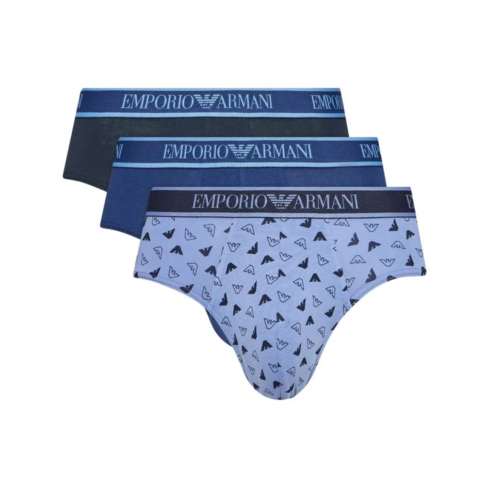 Emporio Armani Blauw Katoenen Ondergoed Collectie Herfst Winter Blue Heren