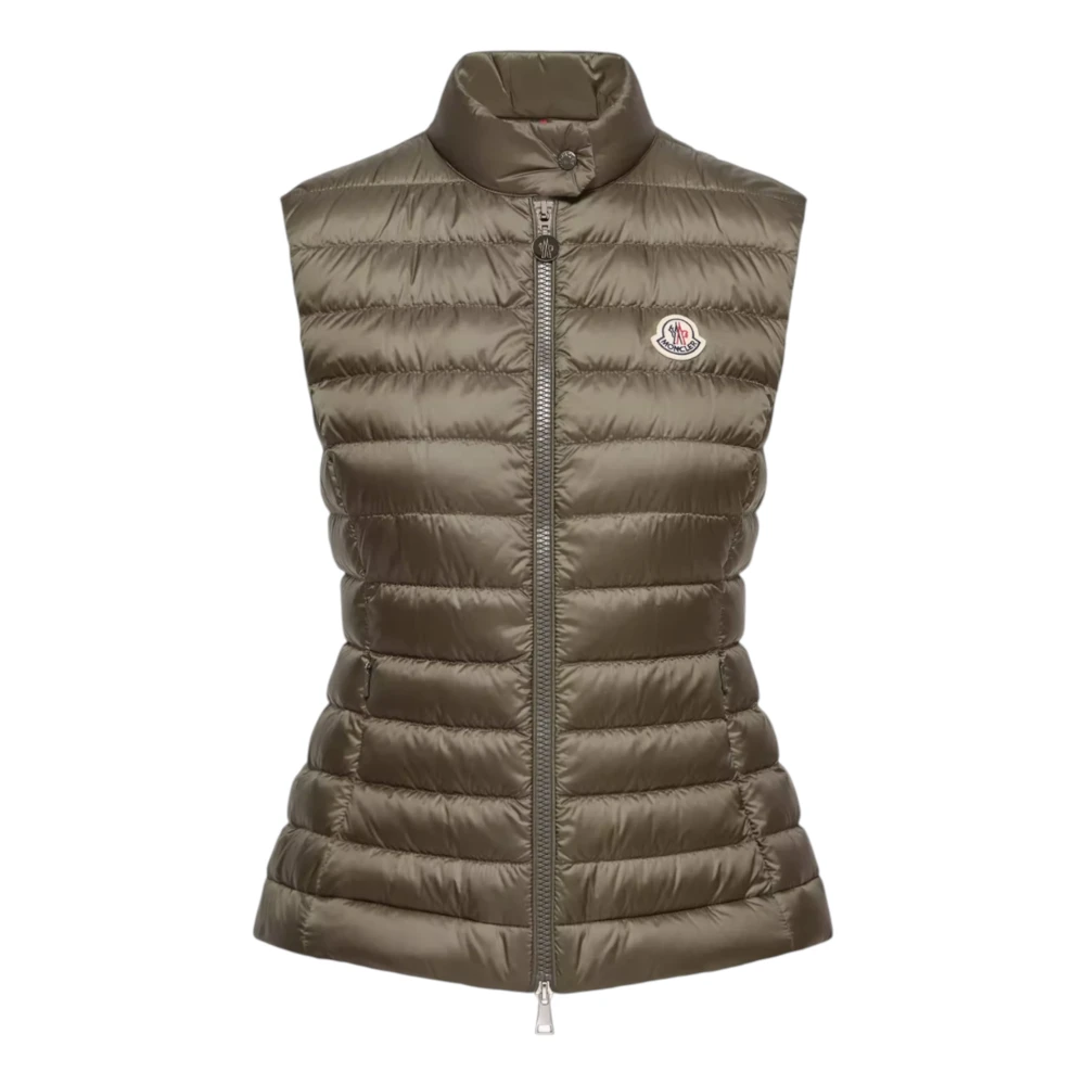 Moncler Green Waistcoats, Female, Xl, Down Vest