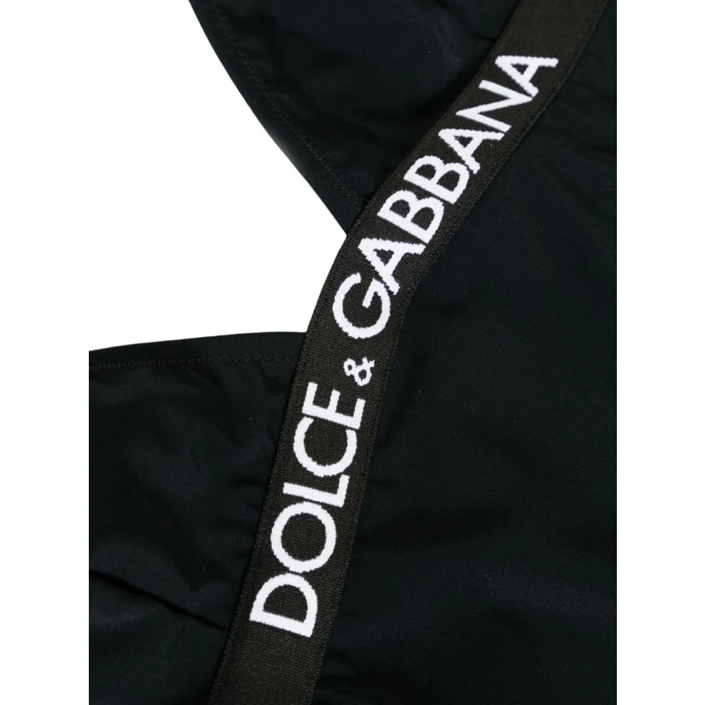 Dolce & Gabbana Zwart Zeekleding met Open Rug Black Dames