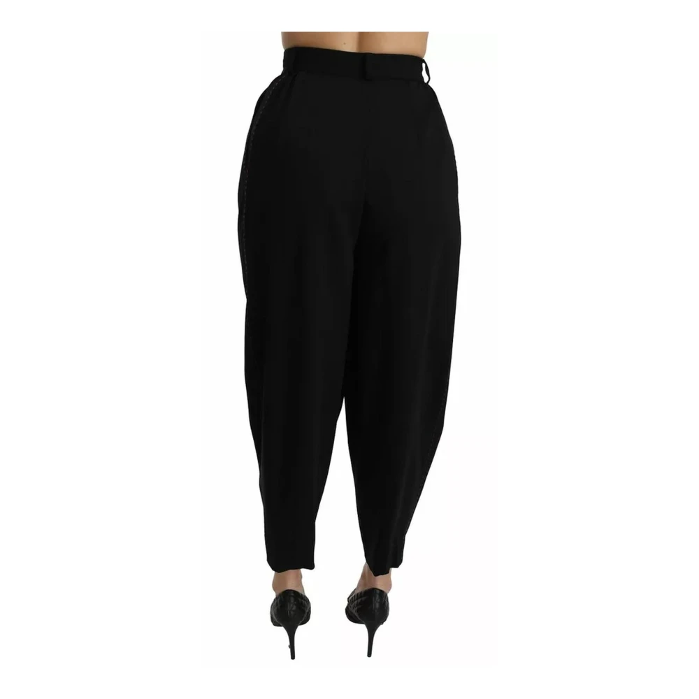 Dolce & Gabbana Zwarte Wol Geknipte Broek Black Dames