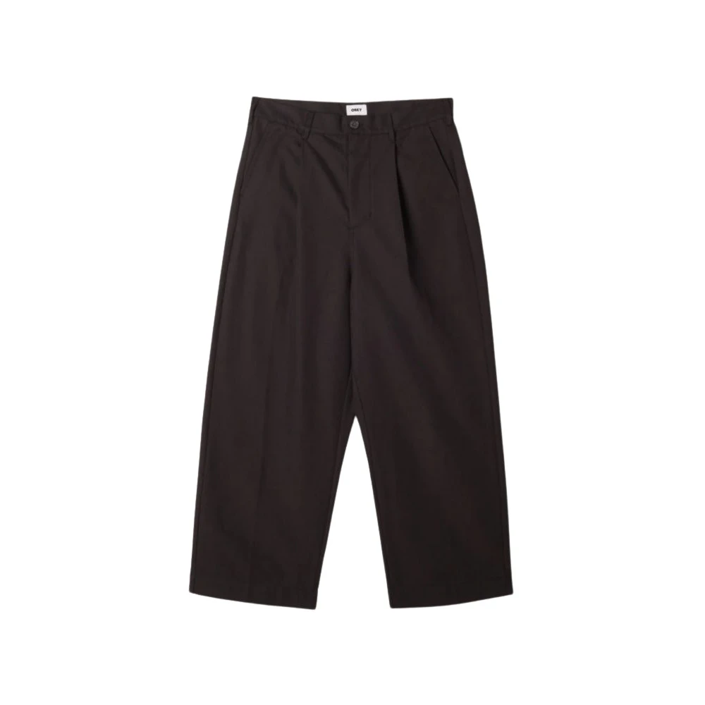 Obey Geplooide broek in zwart Black Heren