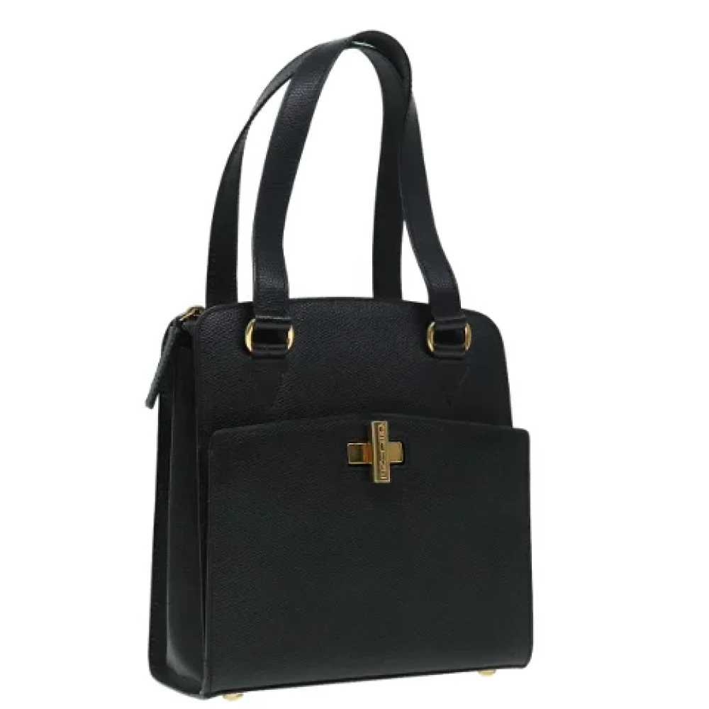 Celine Vintage Pre-owned Leather handbags Black Dames