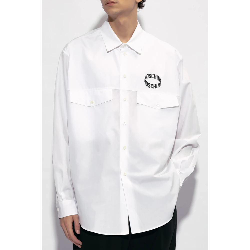 Moschino Shirt met logo White Heren