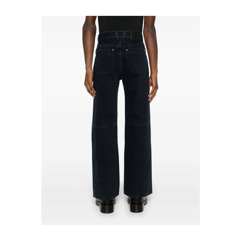 Sunflower Navy Blue Twisted Wide Leg Jeans Blue Heren