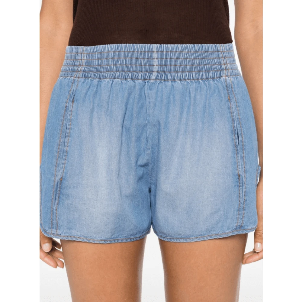 Ermanno Scervino Lichtblauwe Chambray Mini Shorts Blue Dames