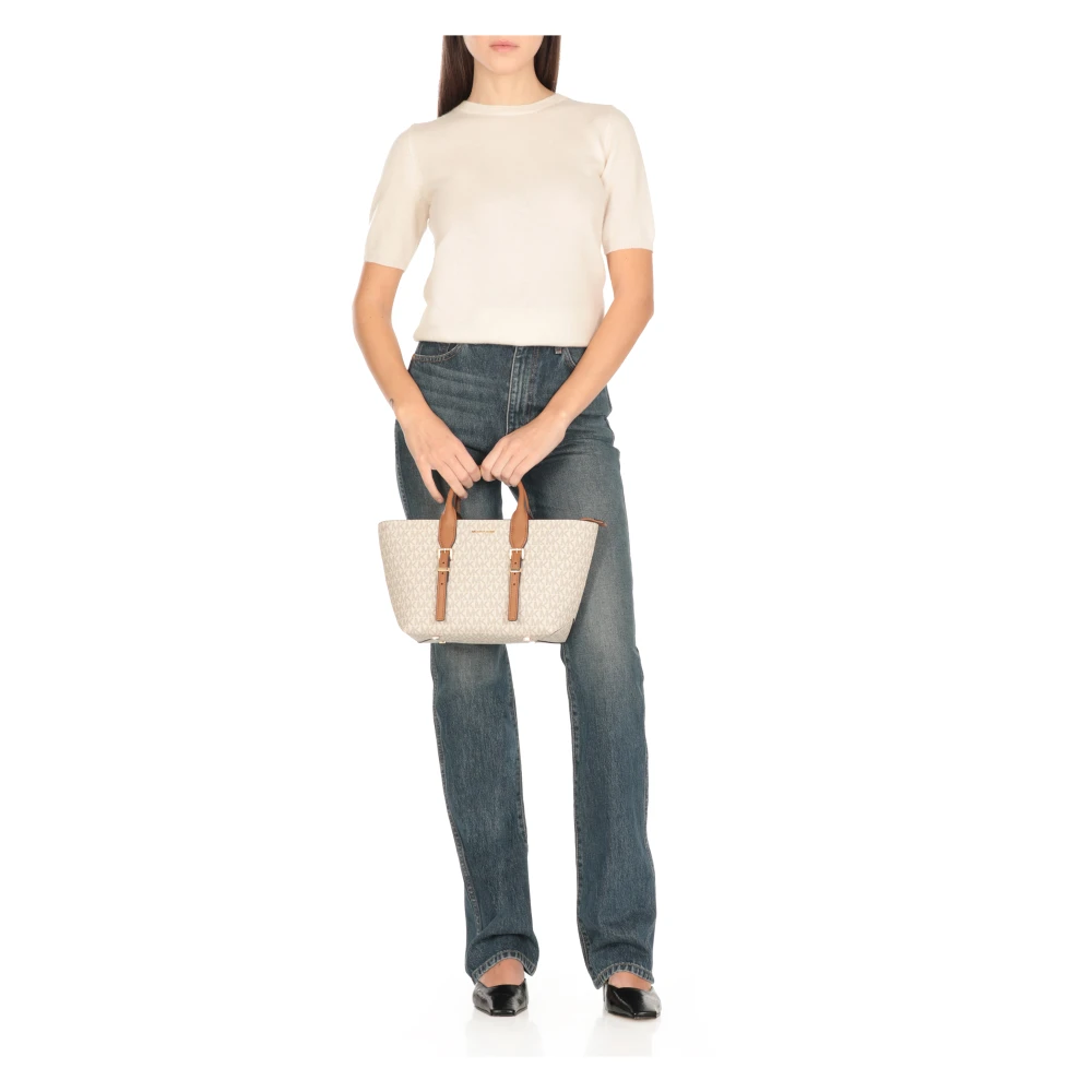 Michael Kors Ivoor Shopper met Logopatroon Beige Dames