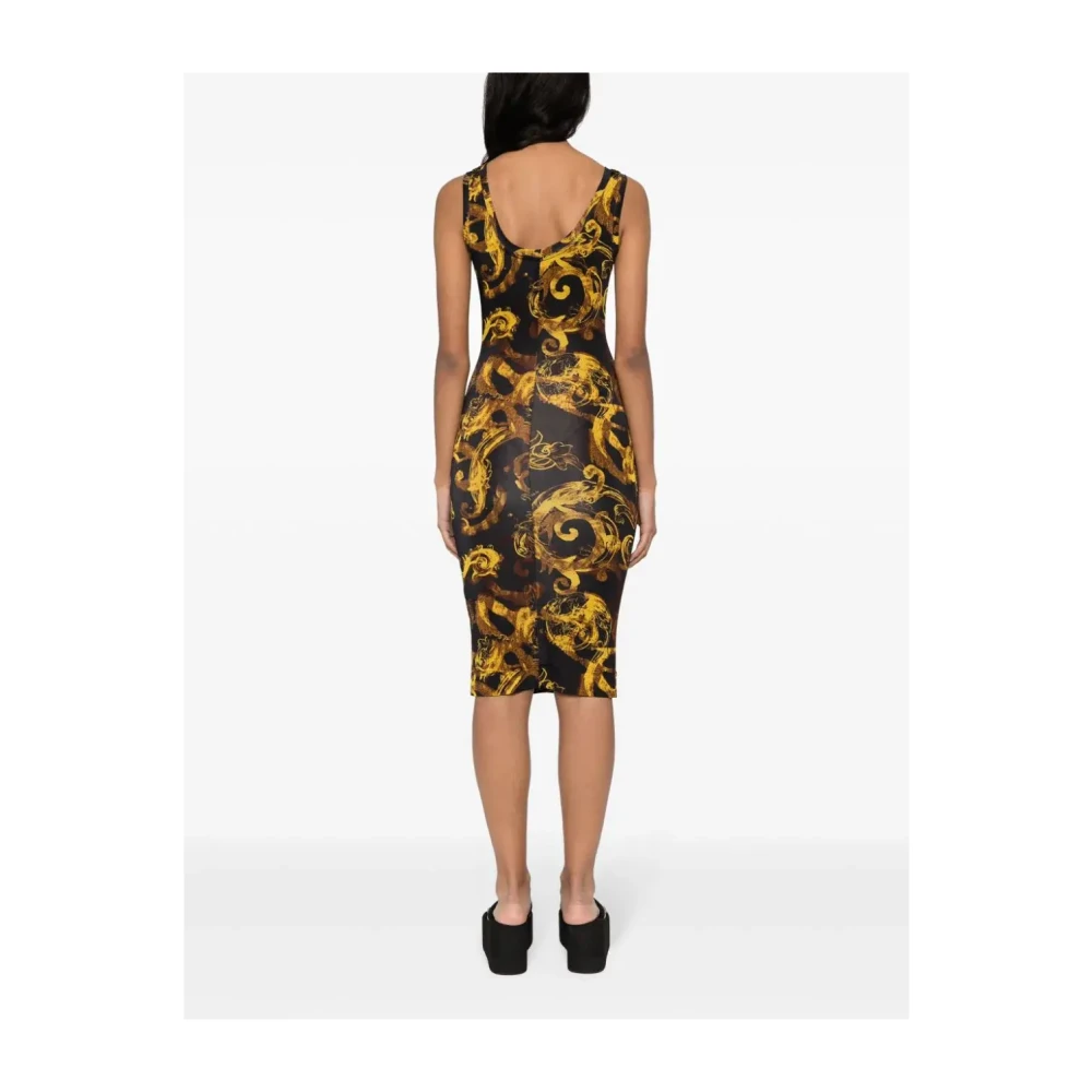 Versace Jeans Couture Waterverf Couture-print Midi Jurk Multicolor Dames