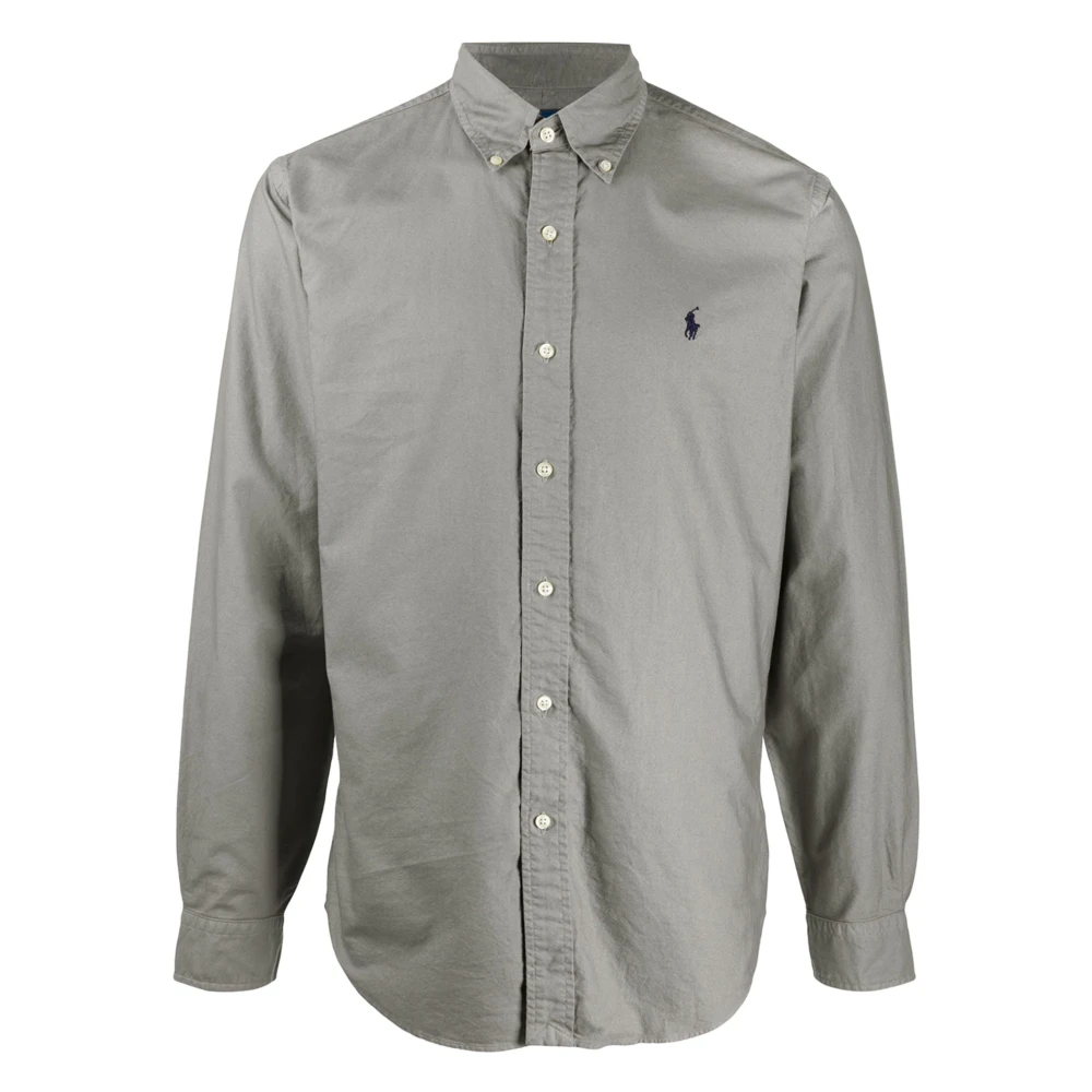 Polo Ralph Lauren Katoenen geborduurd Oxford overhemd Gray Heren
