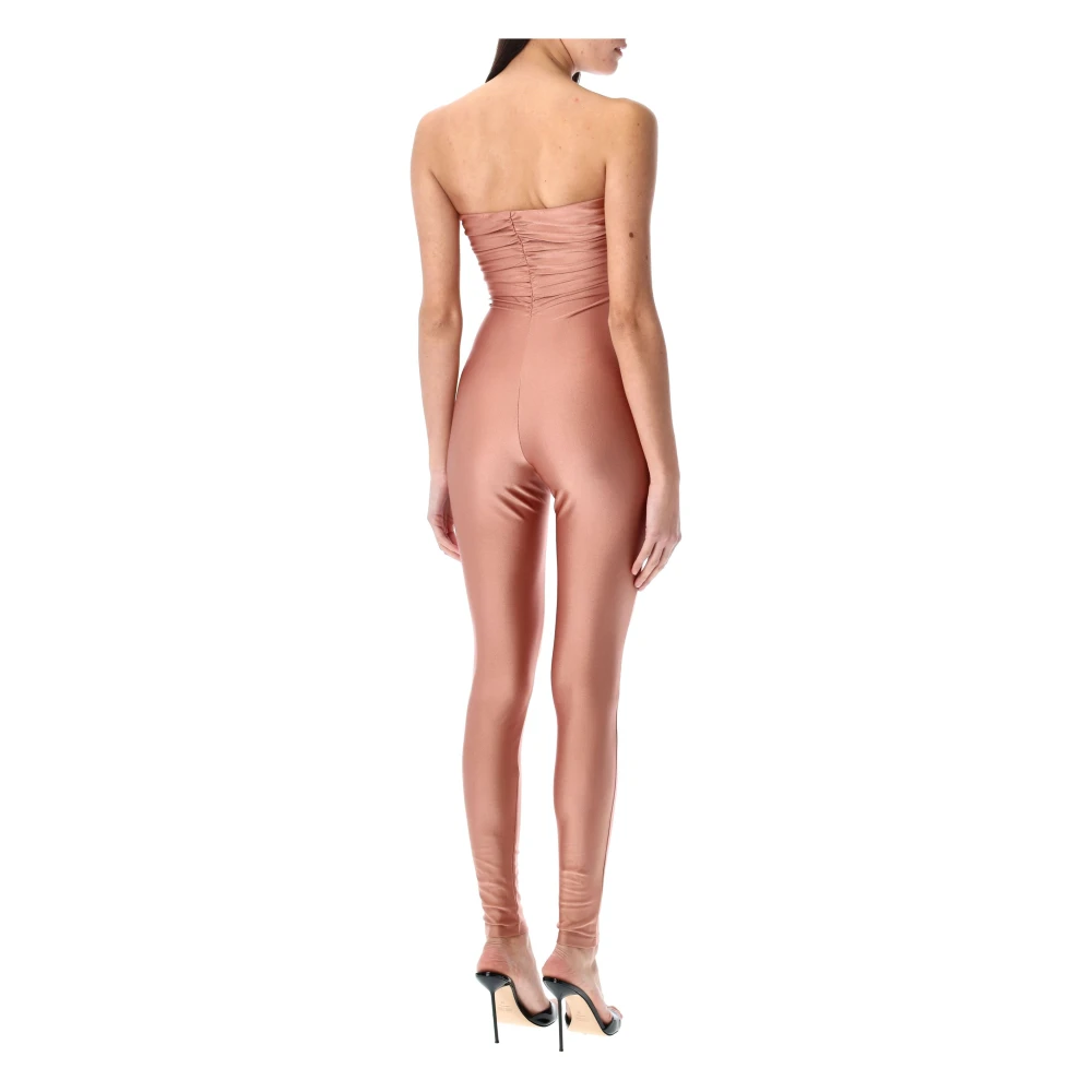 Andamane Strapless jumpsuit met gedrapeerd detail Pink Dames