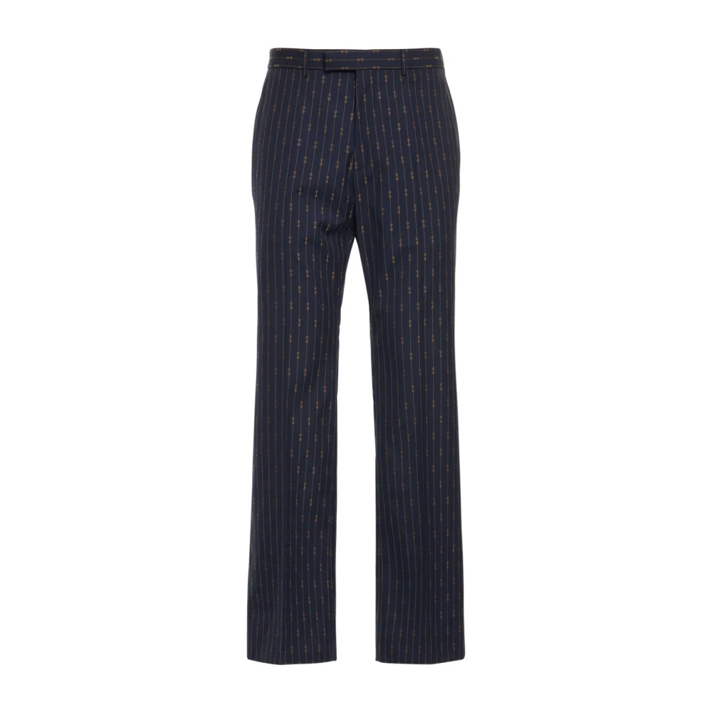 Gucci Horsebit Straight Leg Byxor Blue, Herr