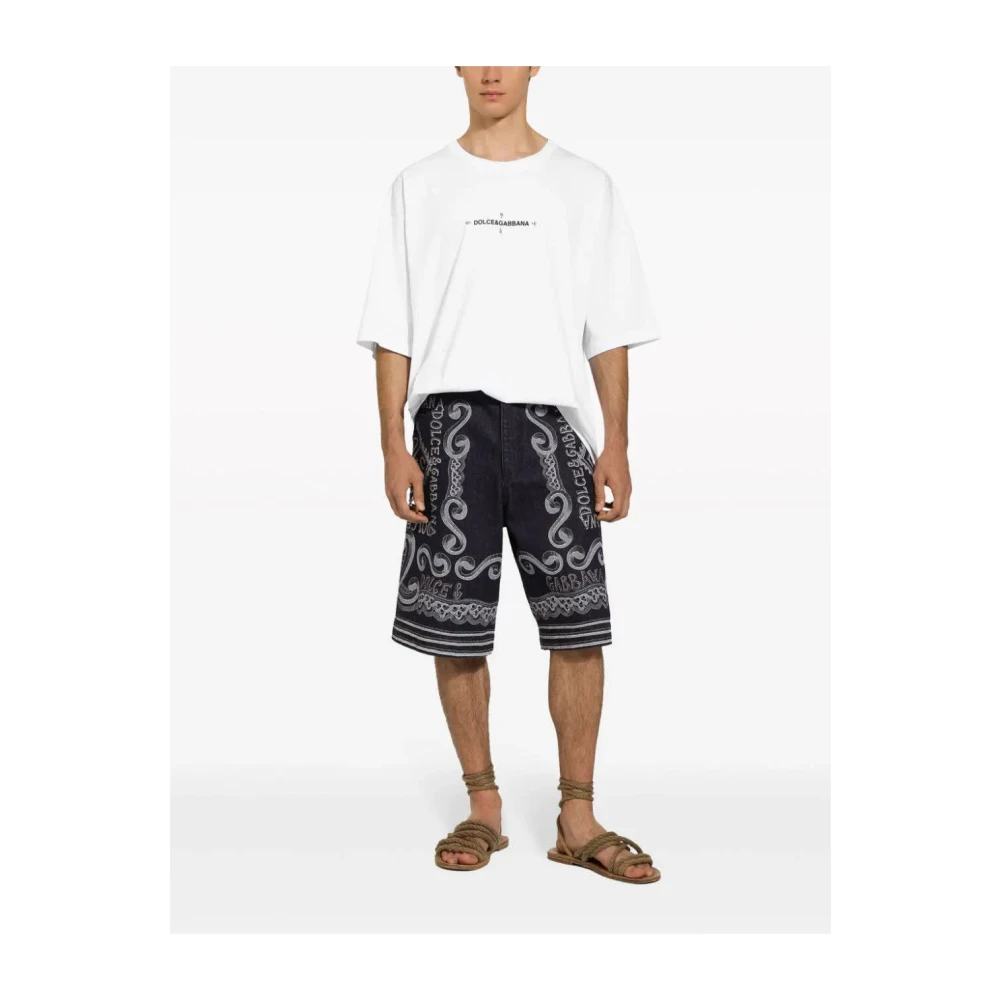 Dolce & Gabbana Optisch Wit T-Shirt White Heren