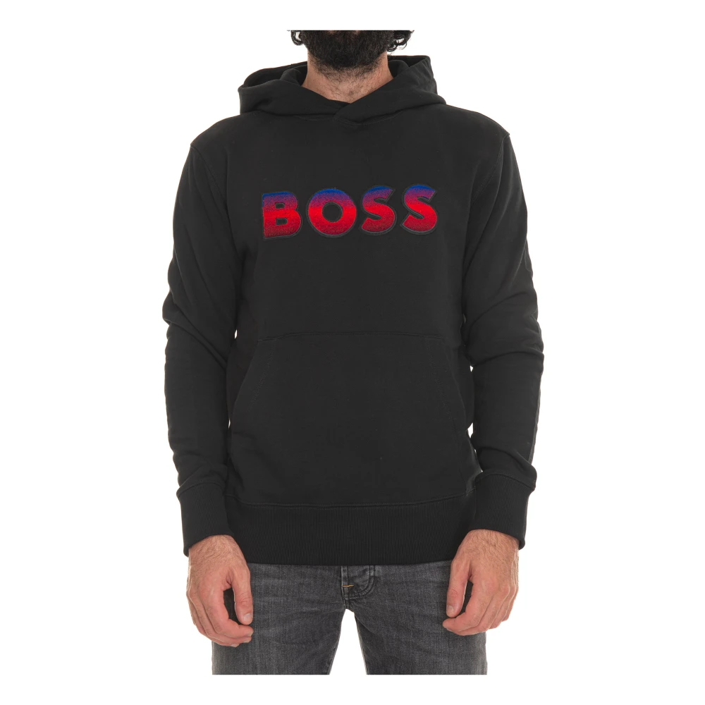 Boss Maxi Logo Hoodie Black, Herr