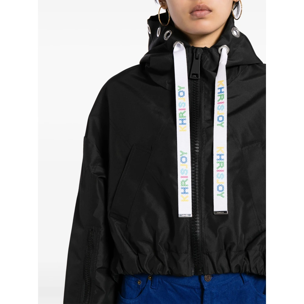 Khrisjoy Zwarte Crop Windbreaker Jas Black Dames