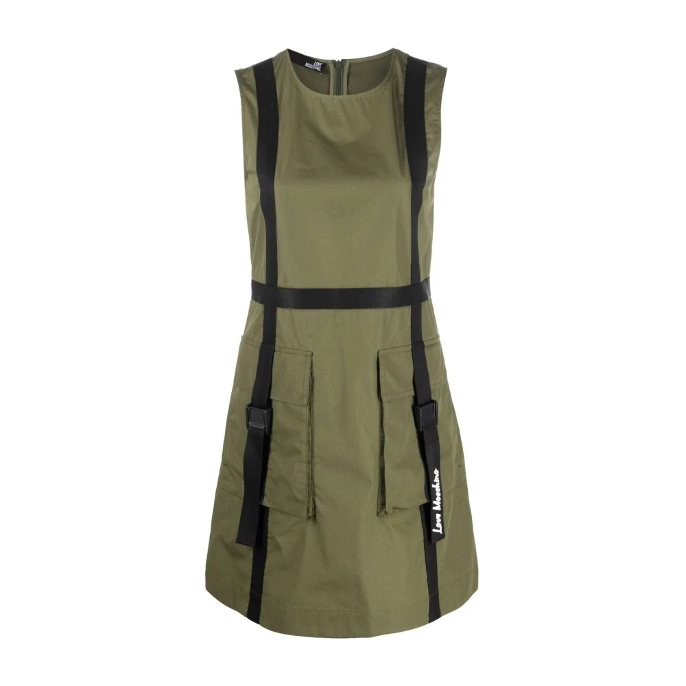 Love Moschino Groene Casual Midi Jurk Green Dames