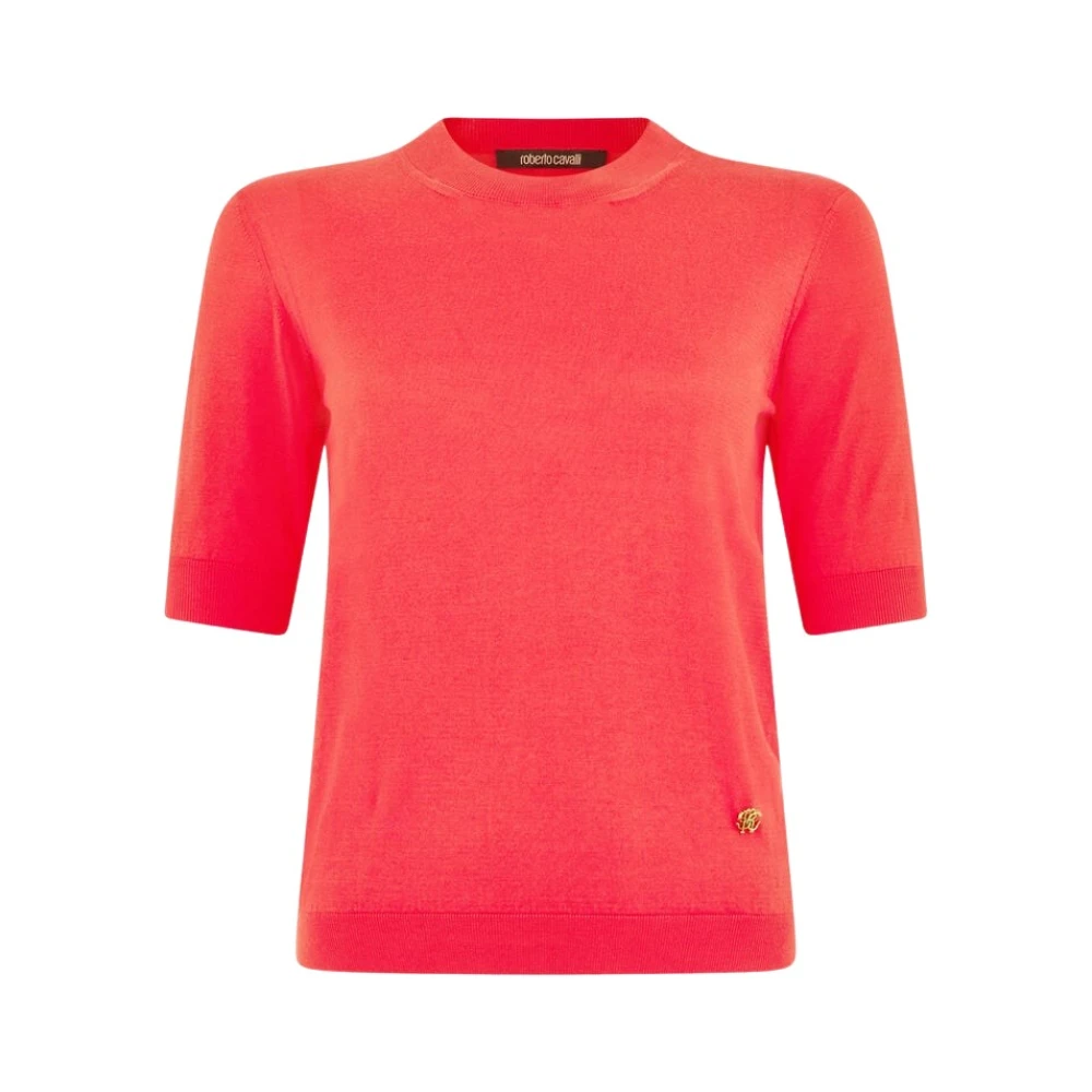 Roberto Cavalli Women's Red Round-Neck Knitwear, L, Coral Jumper
