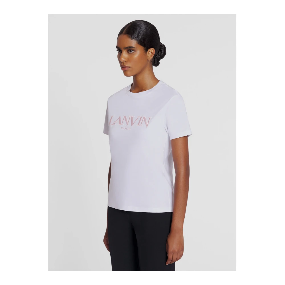 Lanvin Geborduurd T-shirt White Dames