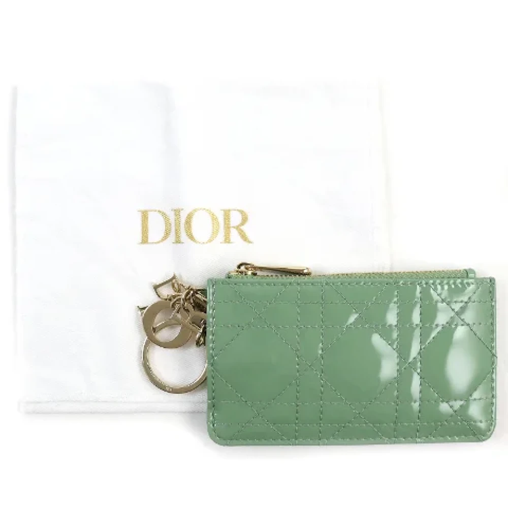 Dior Vintage Pre-owned Leather wallets Green Dames