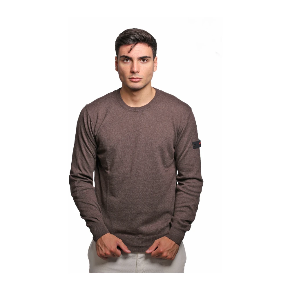Peuterey Bruine Katoen Wol Trui Exmoor Model Brown Heren
