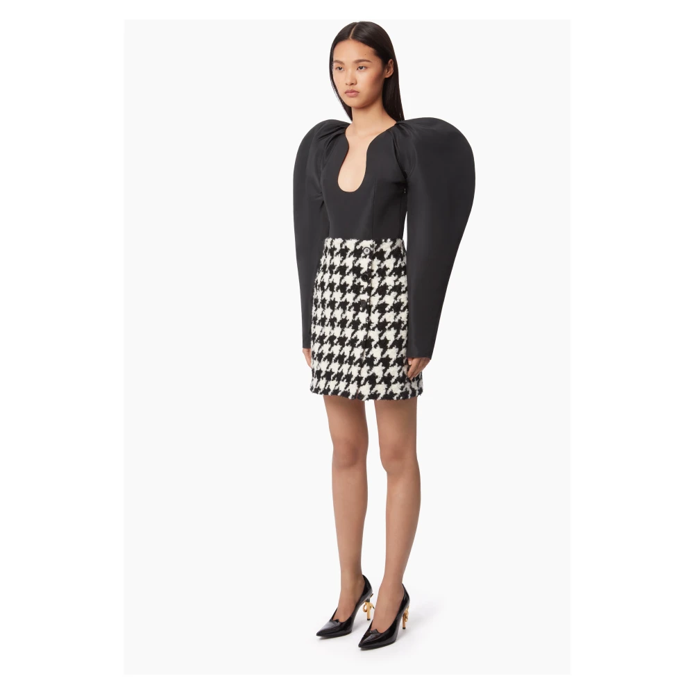 Nina Ricci Zwarte Taffeta Top met Cocoon Mouwen Black Dames