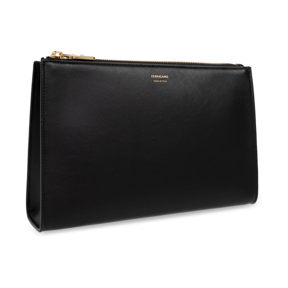 Salvatore Ferragamo Leren cosmetische tas Black Dames