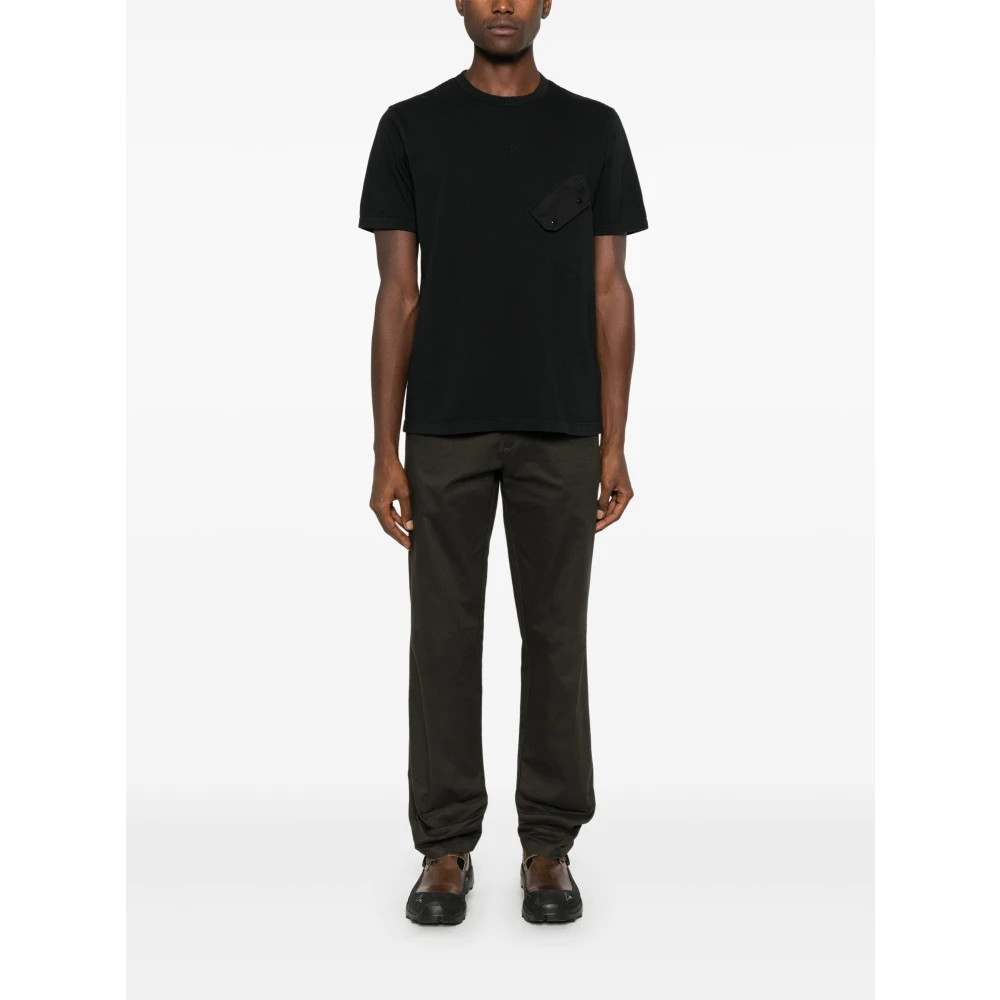 C.P. Company Zwarte Jersey Korte Mouw T-shirt Black Heren