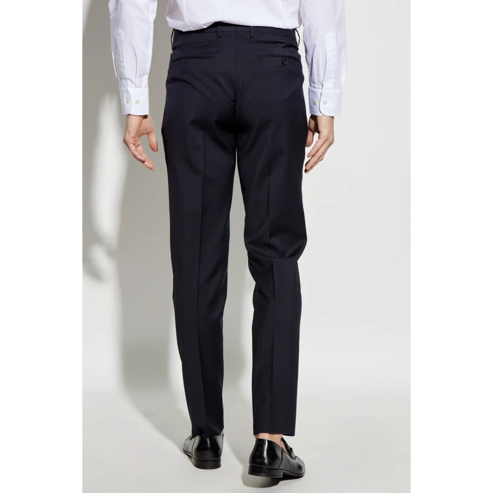 ETRO Wollen broek met vouwen Blue Heren
