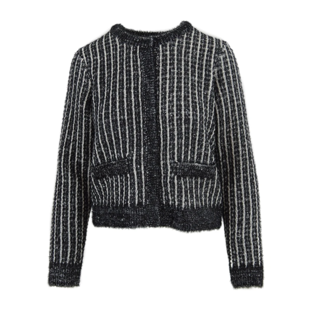 Karl Lagerfeld Women's Black Boucle Knit Cardigan - Cardigans - M - Knitwear
