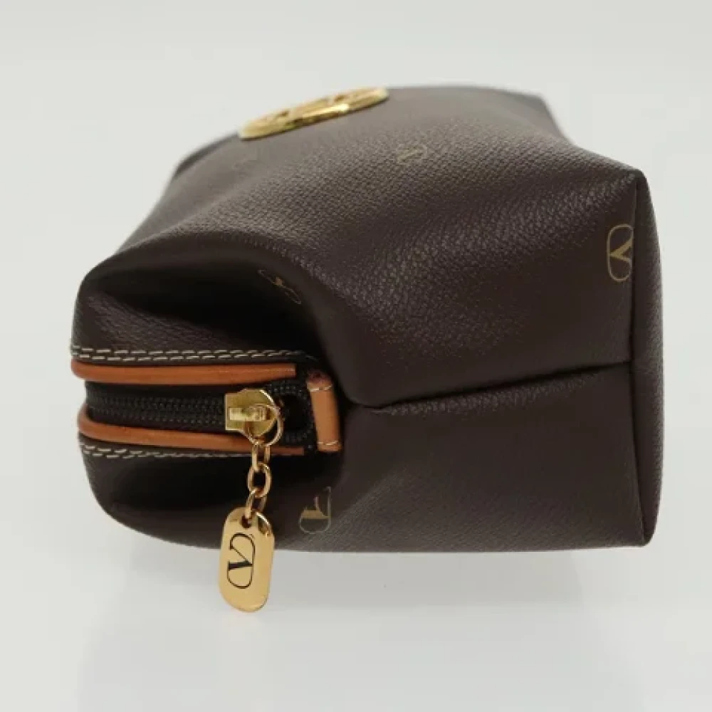 Valentino Vintage Pre-owned Leather pouches Brown Dames