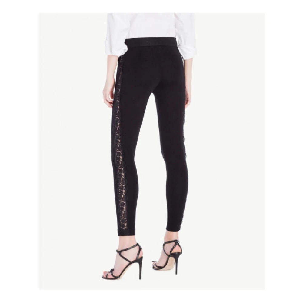 Twinset Zwarte kanten legging Black Dames