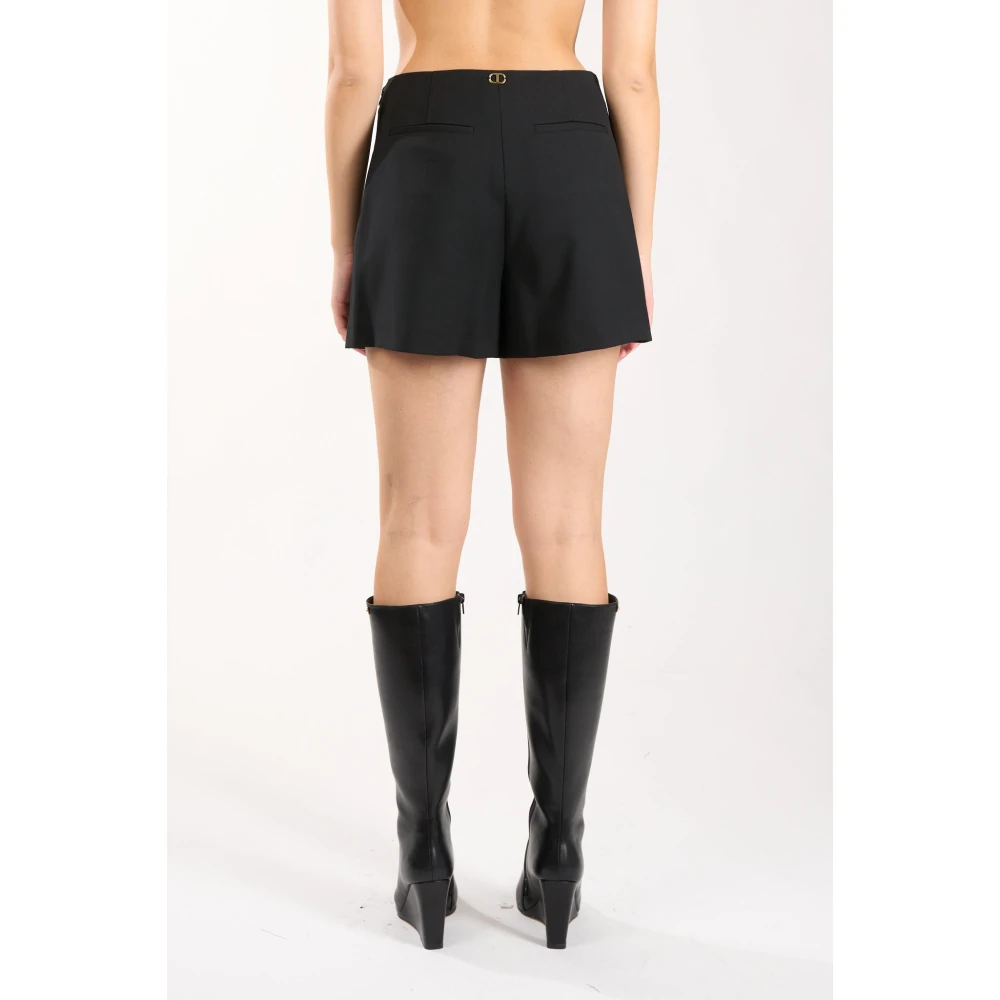 Twinset Wollen Wrap Shorts Black Dames