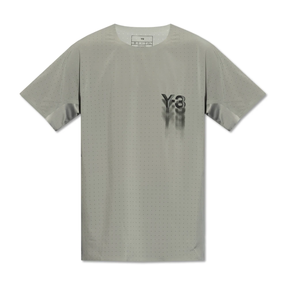 Y-3 T-shirt met logo Gray Heren