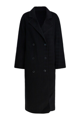 L9WEI Winterjas dames elegante revers wollen jas middellange