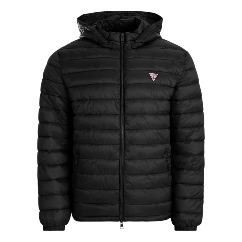 Guess Men's Black Puffer Jacket - Winter Jackets - L - Jackets