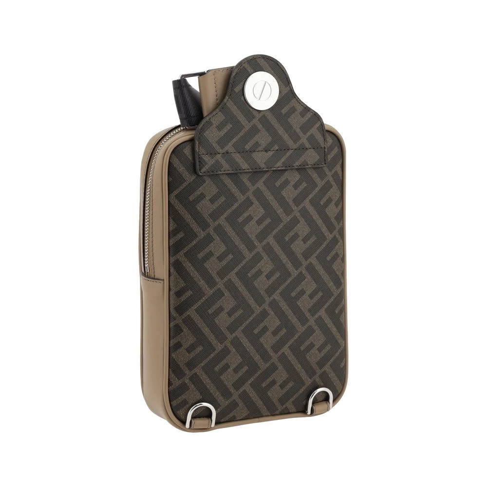 Fendi Een-Schouder Crossbody Tas Brown Heren