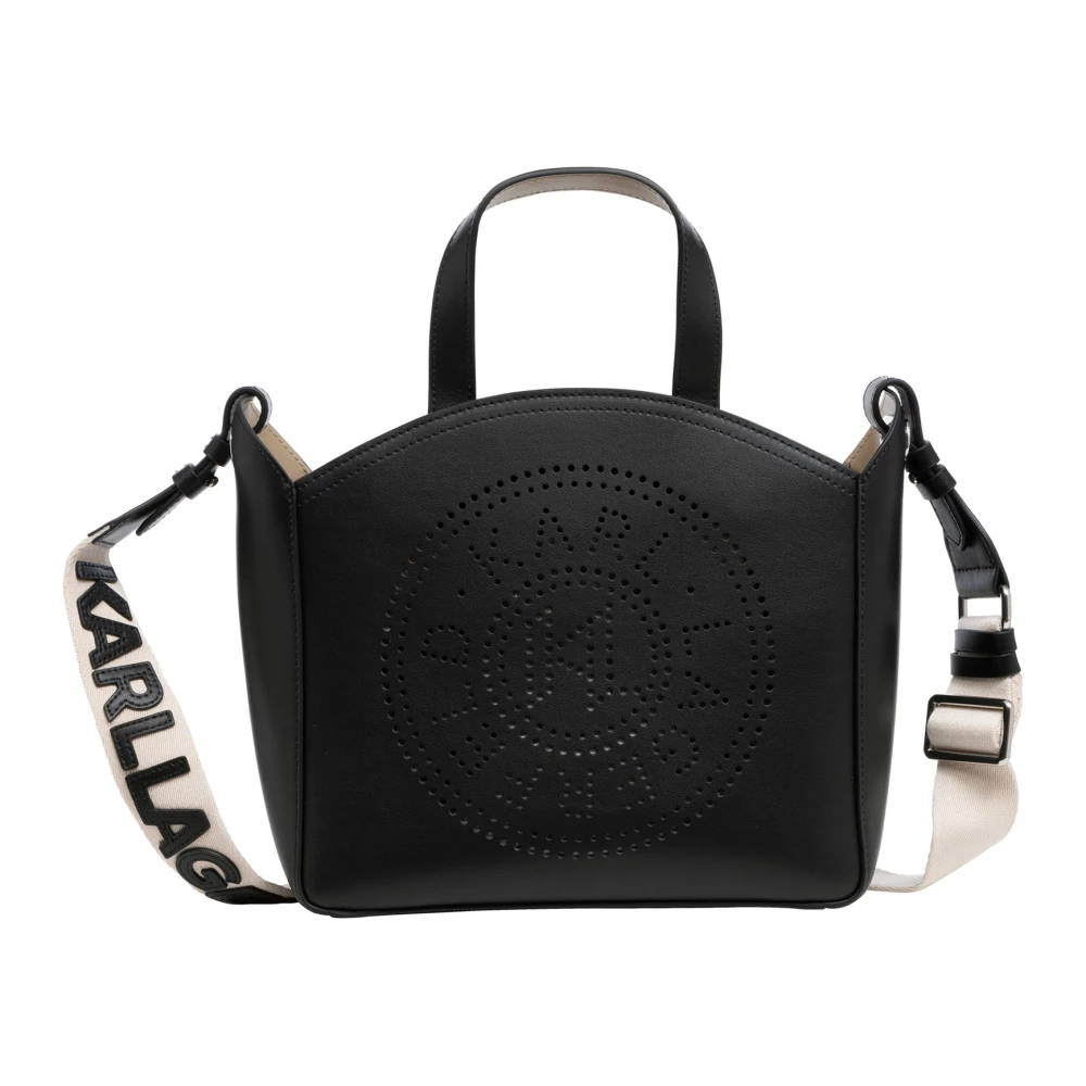 Karl Lagerfeld Cirkel Handtas met Verstelbare Band Black Dames