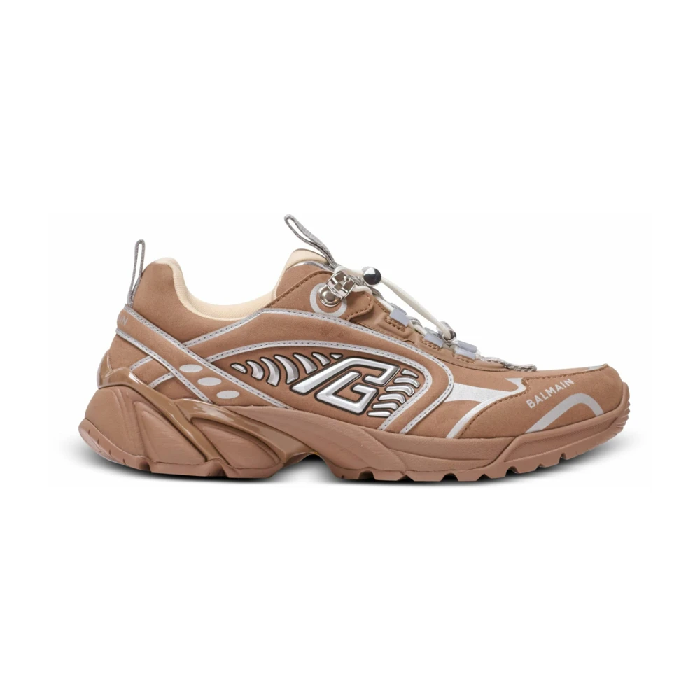 Balmain Beige Cosmic Dust Suede Trainers - Female - Sneakers - 7 Uk - Shoes