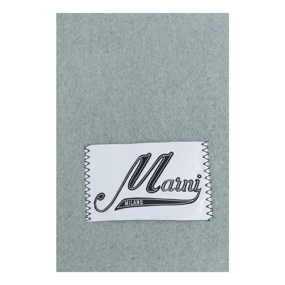 Marni Sjaal met logo patch Green Dames