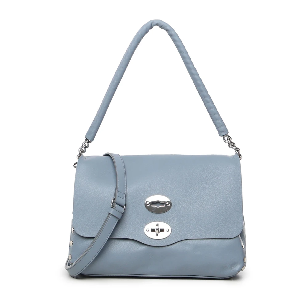 Zanellato Stijlvolle Schoudertas met Gehamerd Patroon Blue Dames