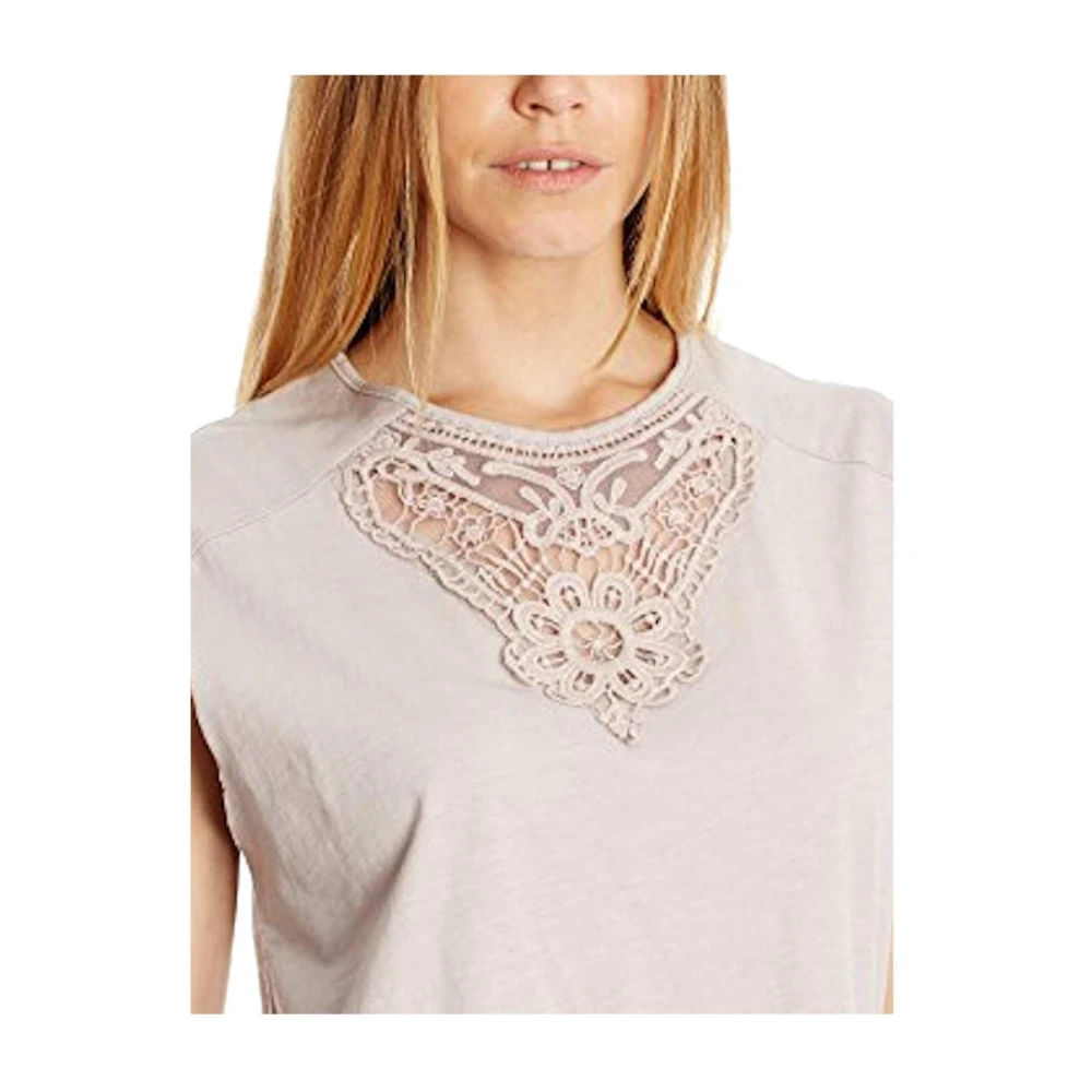 Pepe Jeans Geborduurde Mouwloze Regular Fit Top Beige Dames