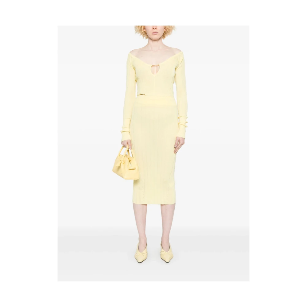 Jacquemus Citroengele Sweater met Boothals Yellow Dames