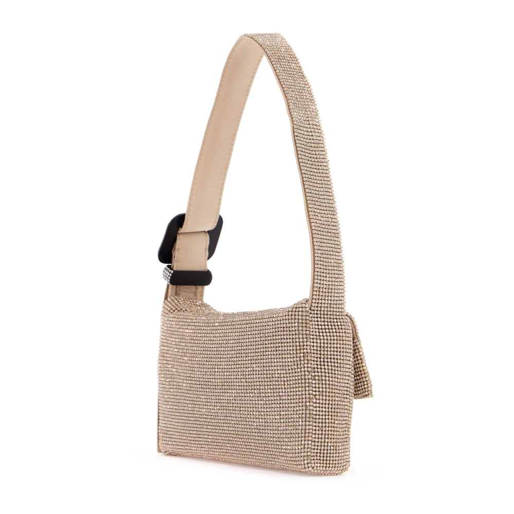 Benedetta Bruzziches Metalen Mesh Strass Tas met Strass Beige Dames