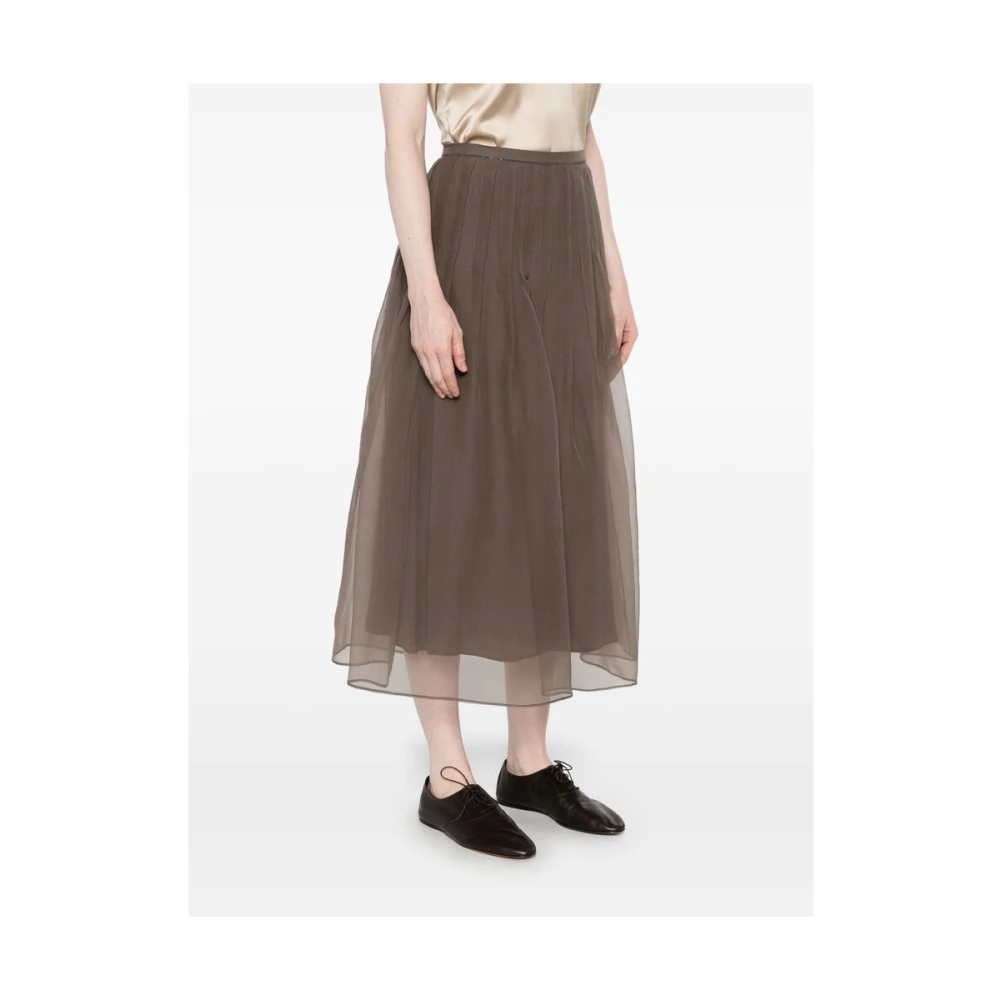 BRUNELLO CUCINELLI Olijfbruine Monili Ketting Rok Brown Dames
