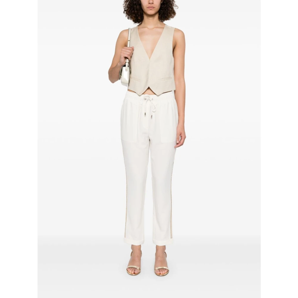 Liu Jo Trekkoord Taille Witte Broek White Dames