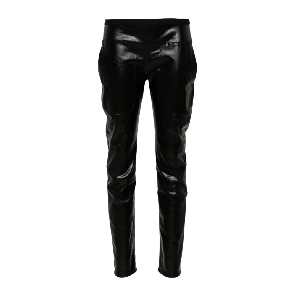 Rick Owens Zwarte broek met elastische tailleband Black Dames