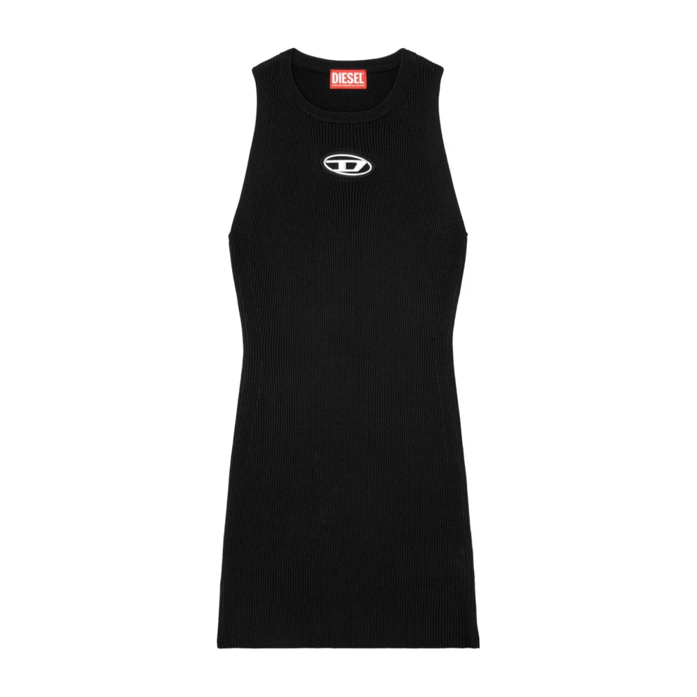 Diesel Vrouw Zwart Kleedjes Dames, M, Polyester, Nero Jurk